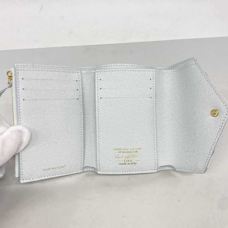 【6ib1453】ルイヴィトン 三つ折り財布 モノグラム・オリジン ポルトフォイユヴィクトリーヌ M27682 ブルークーリエ【中古】レディース