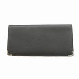 【6ib1456】カルティエ 長札入れ レザー ブラック ゴールド金具【中古】メンズ レディース ユニセックス