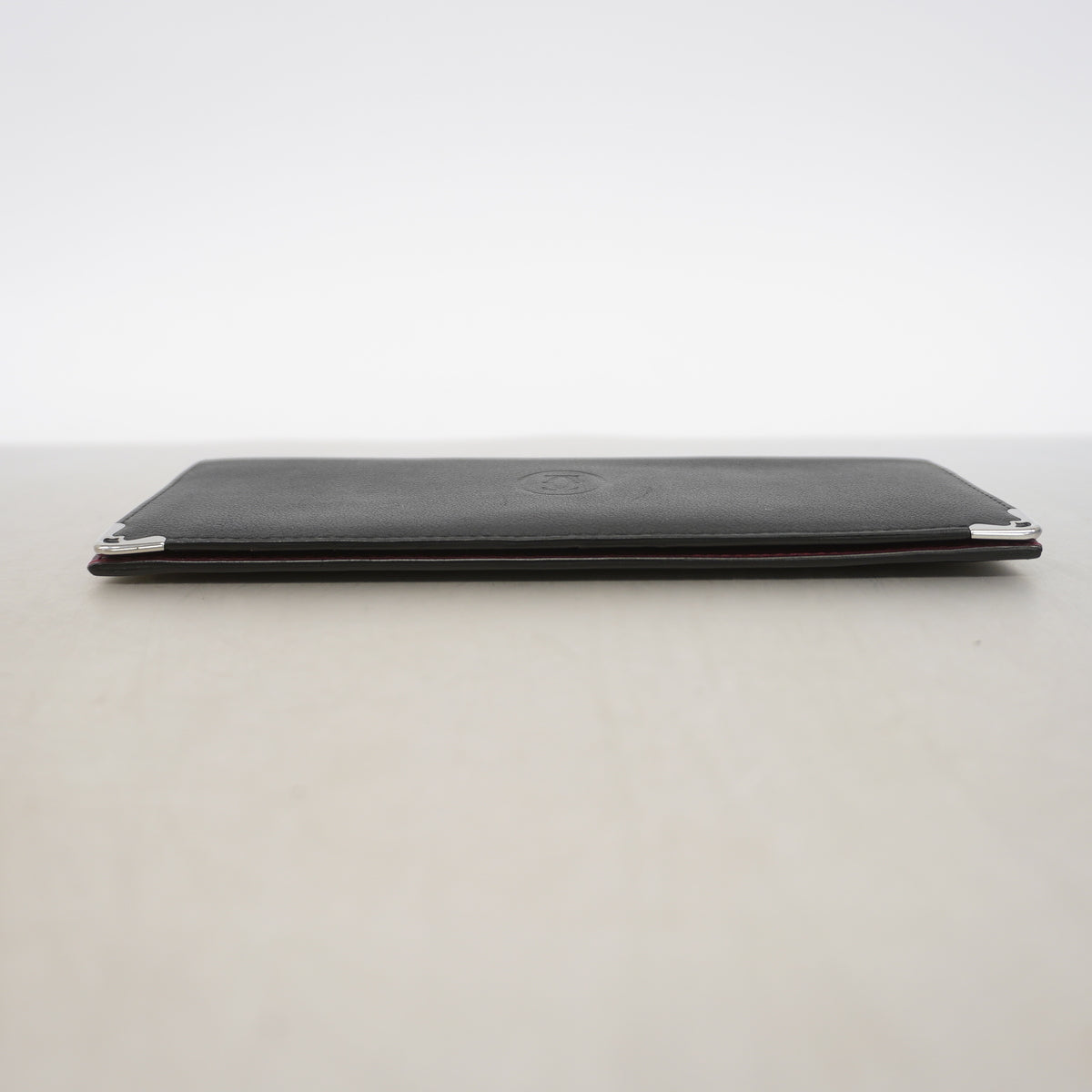 【6ib1456】カルティエ 長札入れ レザー ブラック ゴールド金具【中古】メンズ レディース ユニセックス
