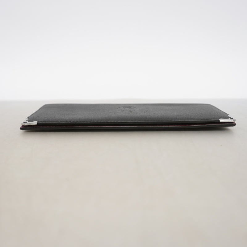 【6ib1456】カルティエ 長札入れ レザー ブラック ゴールド金具【中古】メンズ レディース ユニセックス