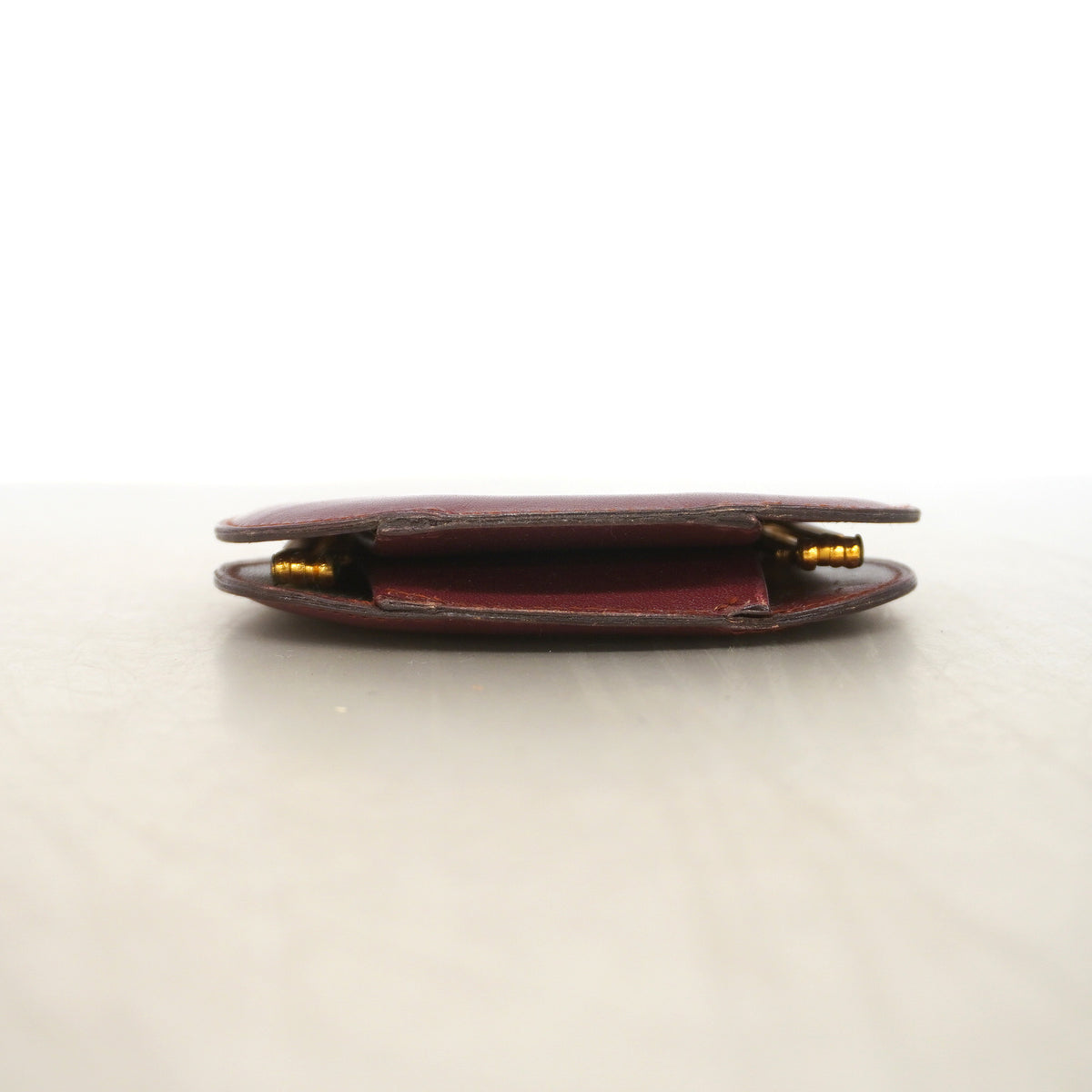 【6ib1465】カルティエ コインケース マスト レザー ボルドー ゴールド金具【中古】レディース