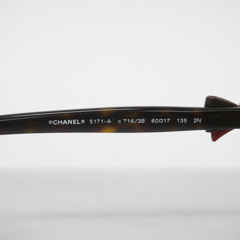 【6ib1466】シャネル サングラス 5171-A プラスチック ブラウン シルバー金具【中古】レディース