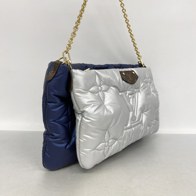 【6ib1475】ルイヴィトン ショルダーバッグ LVピロー マキシミュルティポシェットアクセソワール M21057 ネイビー シルバー【中古】レディース