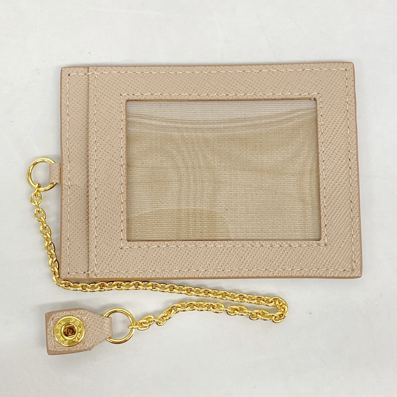 【6ib1479】プラダ 長財布 レザー ベージュ ゴールド金具【中古】レディース