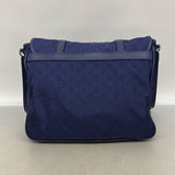 【6ib1481】グッチ ショルダーバッグ GGナイロン 510334 ナイロン ブルー シルバー金具【中古】メンズ