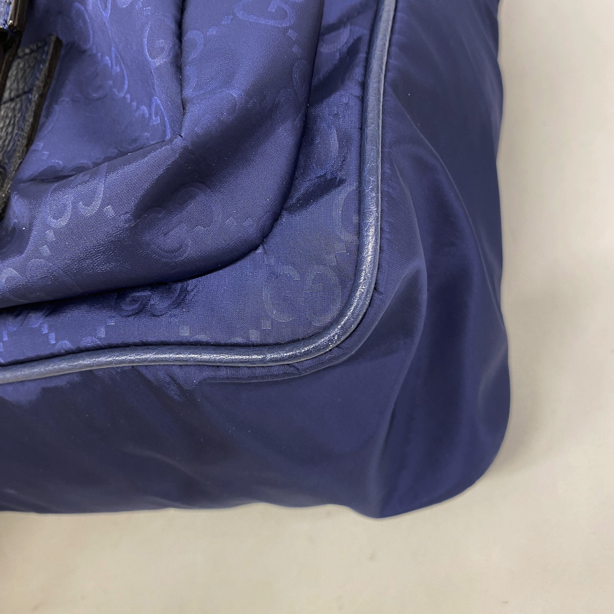 【6ib1481】グッチ ショルダーバッグ GGナイロン 510334 ナイロン ブルー シルバー金具【中古】メンズ