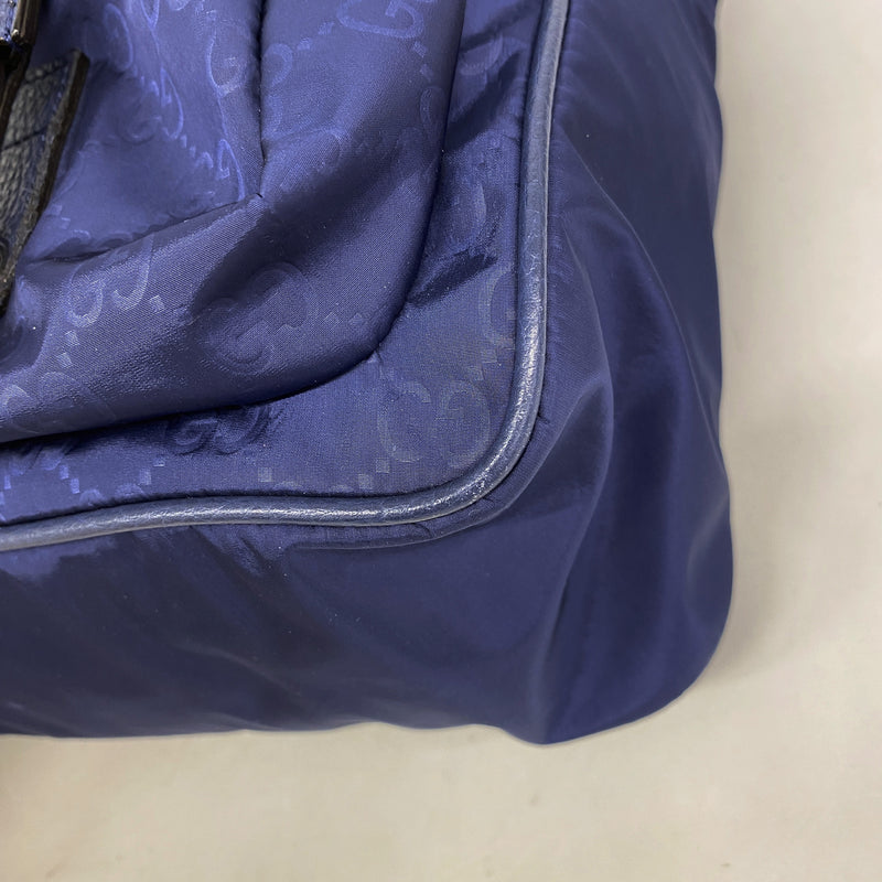 【6ib1481】グッチ ショルダーバッグ GGナイロン 510334 ナイロン ブルー シルバー金具【中古】メンズ