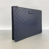 【6ib1482】グッチ ショルダーバッグ グッチシマ 429004 レザー ネイビー シルバー金具【中古】メンズ