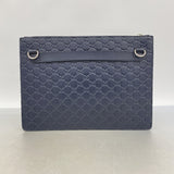 【6ib1482】グッチ ショルダーバッグ グッチシマ 429004 レザー ネイビー シルバー金具【中古】メンズ
