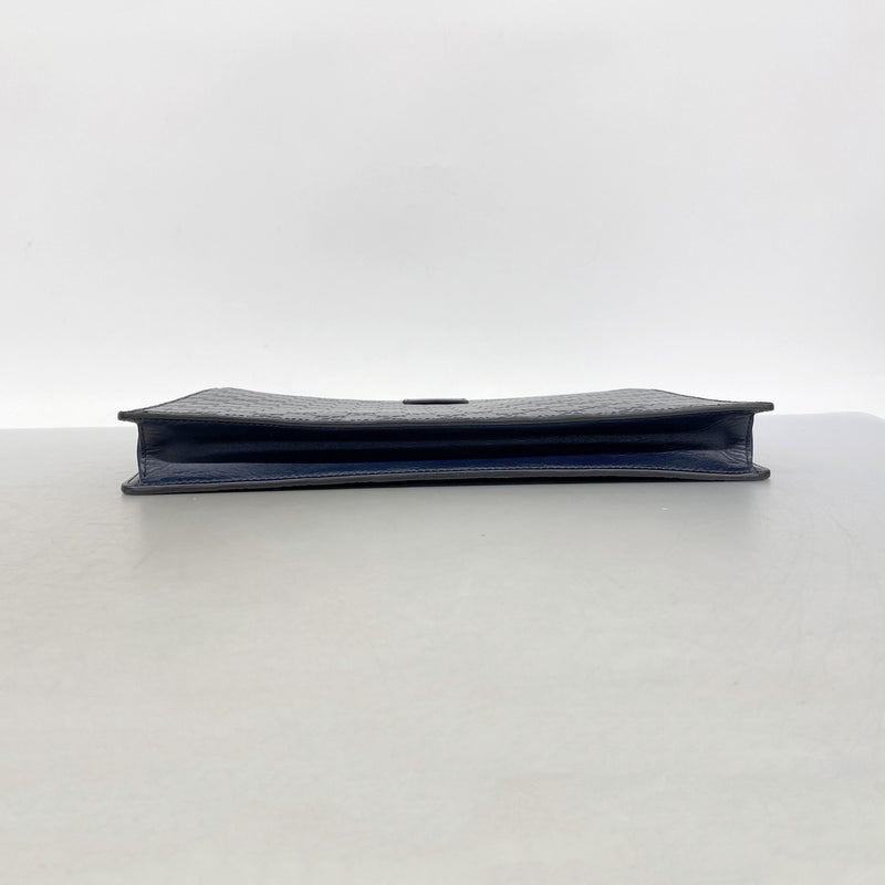 【6ib1482】グッチ ショルダーバッグ グッチシマ 429004 レザー ネイビー シルバー金具【中古】メンズ