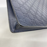 【6ib1482】グッチ ショルダーバッグ グッチシマ 429004 レザー ネイビー シルバー金具【中古】メンズ