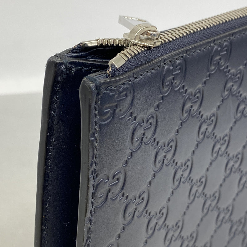 【6ib1482】グッチ ショルダーバッグ グッチシマ 429004 レザー ネイビー シルバー金具【中古】メンズ
