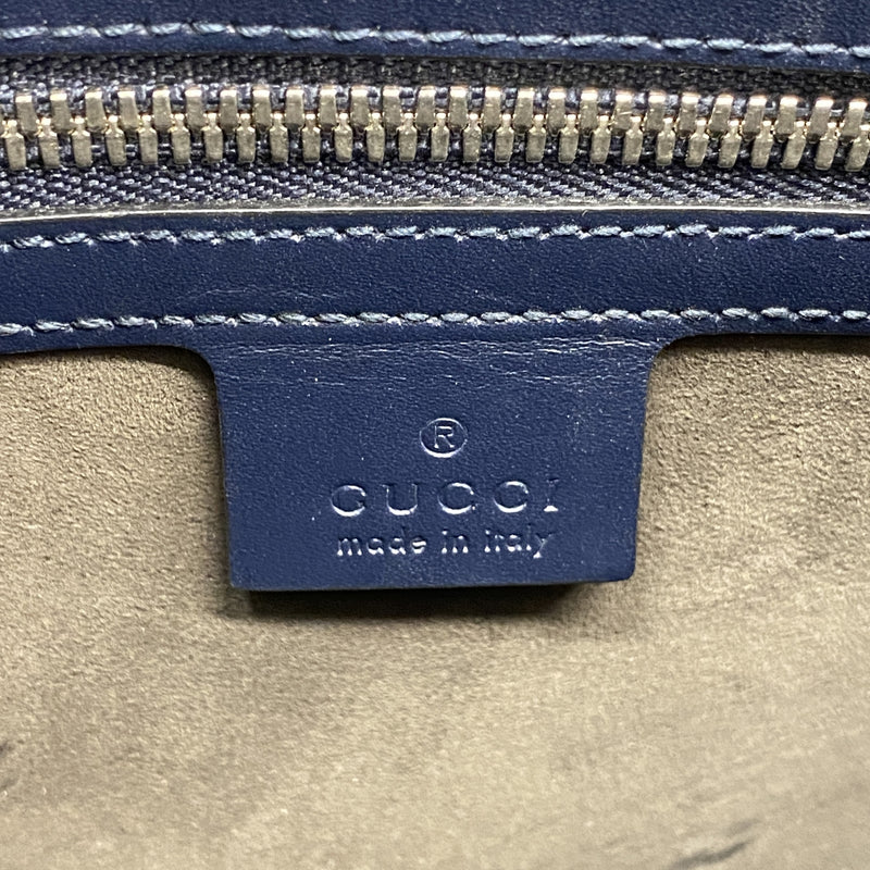 【6ib1482】グッチ ショルダーバッグ グッチシマ 429004 レザー ネイビー シルバー金具【中古】メンズ