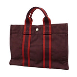 【6ib1484】エルメス トートバッグ エールラインPM キャンバス ブラウン シルバー金具【中古】レディース