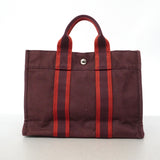【6ib1484】エルメス トートバッグ エールラインPM キャンバス ブラウン シルバー金具【中古】レディース