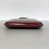 【6ib1494】カルティエ ハンドバッグ ハッピーバースデー パテントレザー ボルドー シルバー金具【中古】レディース