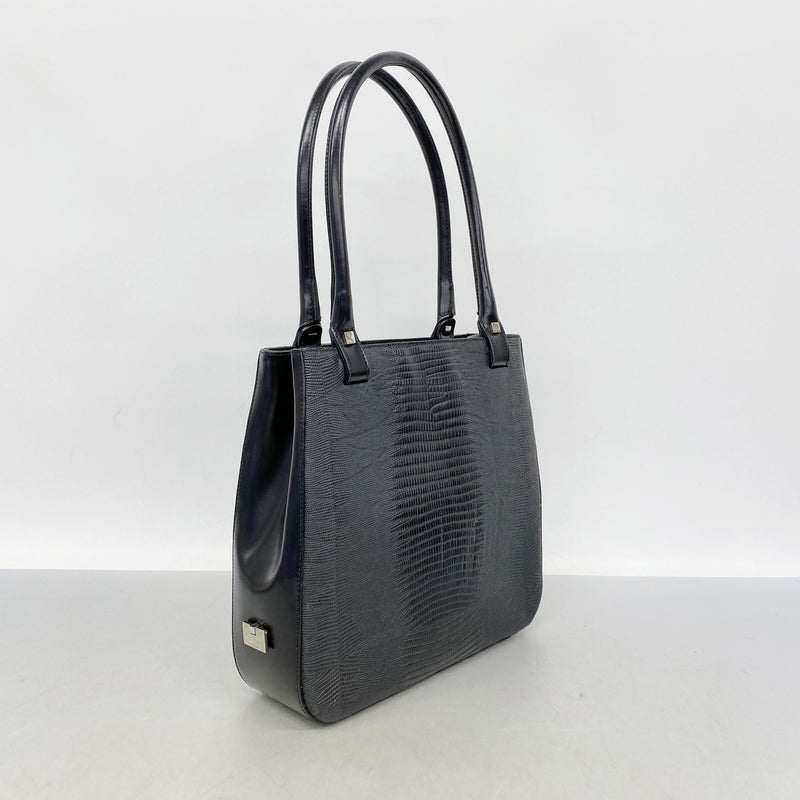 【6ib1495】サルヴァトーレフェラガモ トートバッグ レザー ブラック シルバー金具【中古】レディース
