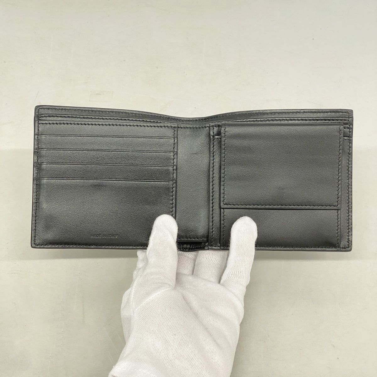 【6ib1496】セリーヌ 財布 レザー ブラック シルバー金具【中古】メンズ