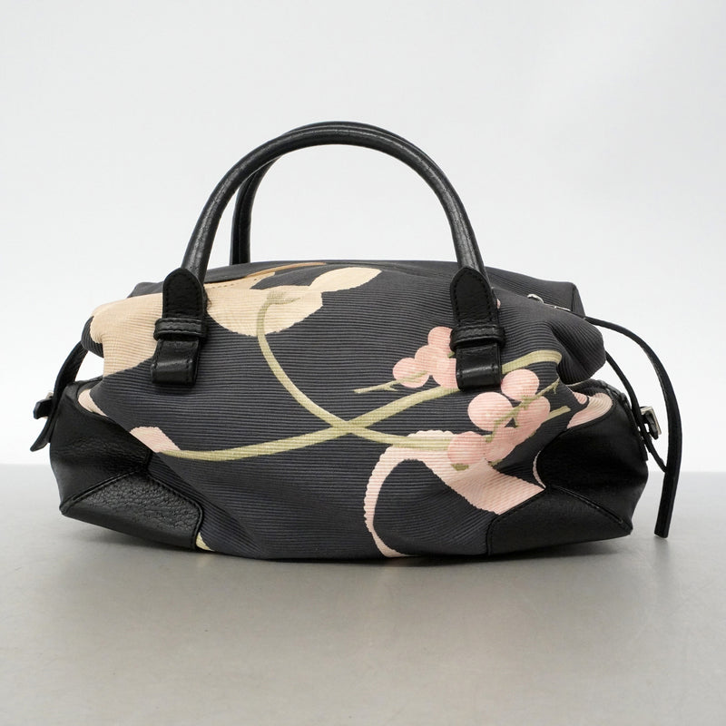 【6ib1507】サルヴァトーレフェラガモ ハンドバッグ キャンバス ブラック シルバー金具【中古】レディース