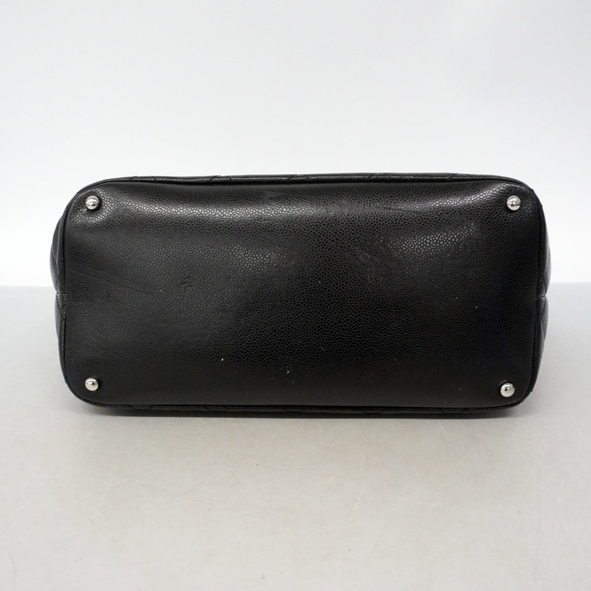 【6ib1509】シャネル チェーントート マトラッセ キャビアスキン ブラック シルバー金具【中古】レディース