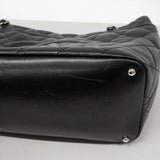 【6ib1509】シャネル チェーントート マトラッセ キャビアスキン ブラック シルバー金具【中古】レディース