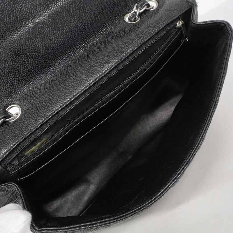 【6ib1510】シャネル ショルダーバッグ マトラッセ Wフラップ Wチェーン キャビアスキン ブラウン シルバー金具【中古】レディース
