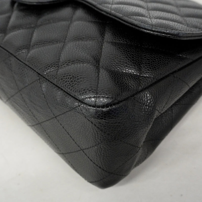 【6ib1510】シャネル ショルダーバッグ マトラッセ Wフラップ Wチェーン キャビアスキン ブラウン シルバー金具【中古】レディース