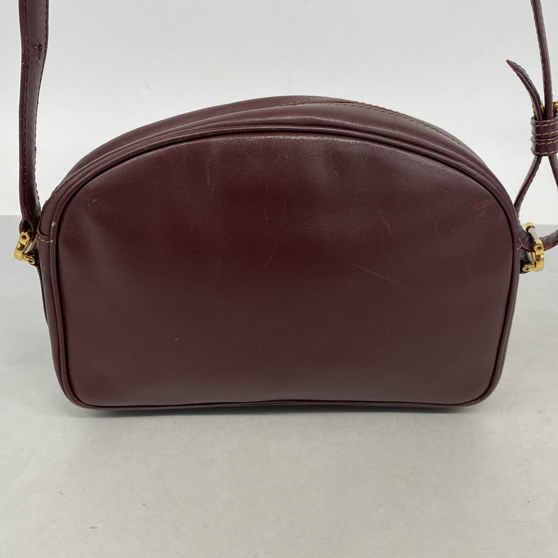 【6ib1517】カルティエ ショルダーバッグ マスト レザー ボルドー ゴールド金具【中古】レディース