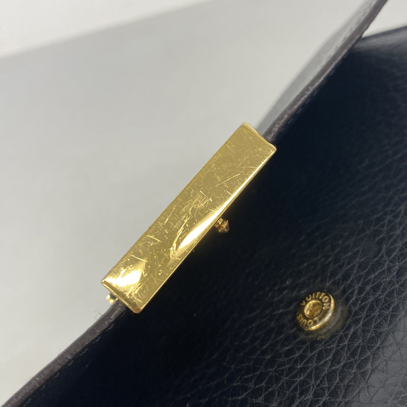 【6ib1526】ルイヴィトン 長財布 トリヨン ポルトフォイユカプシーヌ M62148 ノワール【中古】レディース