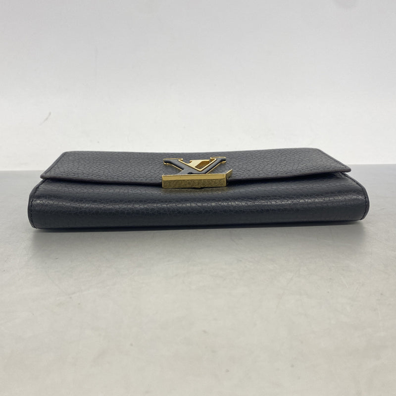 【6ib1526】ルイヴィトン 長財布 トリヨン ポルトフォイユカプシーヌ M62148 ノワール【中古】レディース