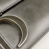 【6ib1527】クリスチャンディオール ショルダーバッグ カロ レザー ブラック シルバー金具【中古】レディース