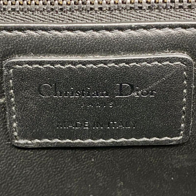 【6ib1527】クリスチャンディオール ショルダーバッグ カロ レザー ブラック シルバー金具【中古】レディース
