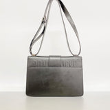 【6ib1527】クリスチャンディオール ショルダーバッグ カロ レザー ブラック シルバー金具【中古】レディース