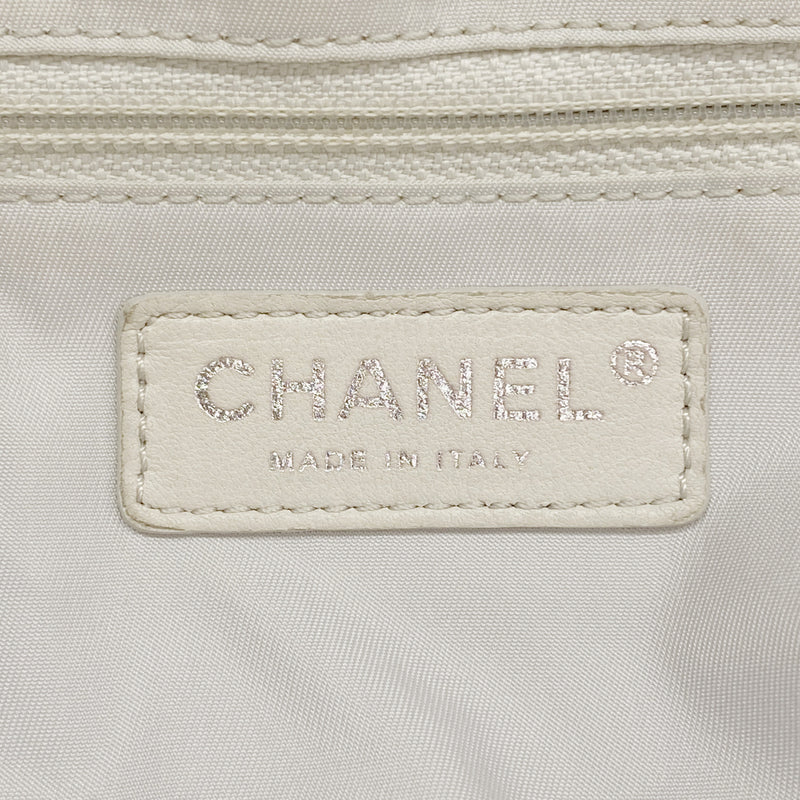 【6ib1528】シャネル ショルダーバッグ パリビアリッツ キャンバス グレー シルバー金具【中古】レディース