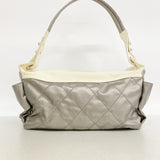 【6ib1528】シャネル ショルダーバッグ パリビアリッツ キャンバス グレー シルバー金具【中古】レディース