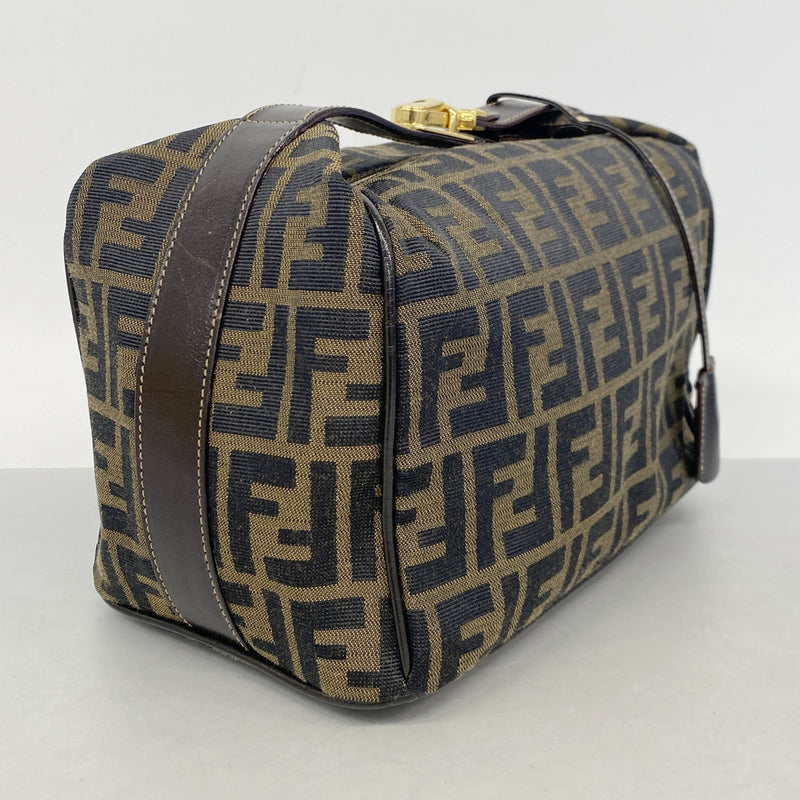 【6ib1538】フェンディ ハンドバッグ ズッカ ナイロンキャンバス ブラウン ゴールド金具【中古】レディース