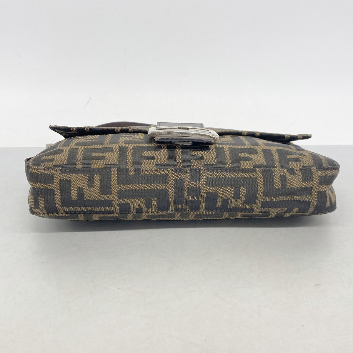 【6ib1539】フェンディ ハンドバッグ ズッカ ナイロンキャンバス ブラウン シルバー金具【中古】レディース