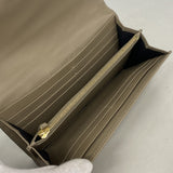 【6ib1540】フェンディ 長財布 レザー グレージュ ゴールド金具【中古】レディース