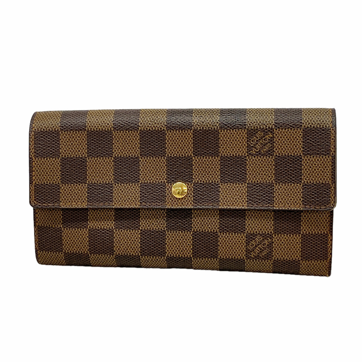 【6ib1555】ルイヴィトン 長財布 ダミエ ポシェットポルトモネクレディ N61726 エベヌ【中古】レディース