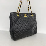 【6ib1558】シャネル ショルダーバッグ マトラッセ チェーンショルダー キャビアスキン ブラック ゴールド金具【中古】レディース