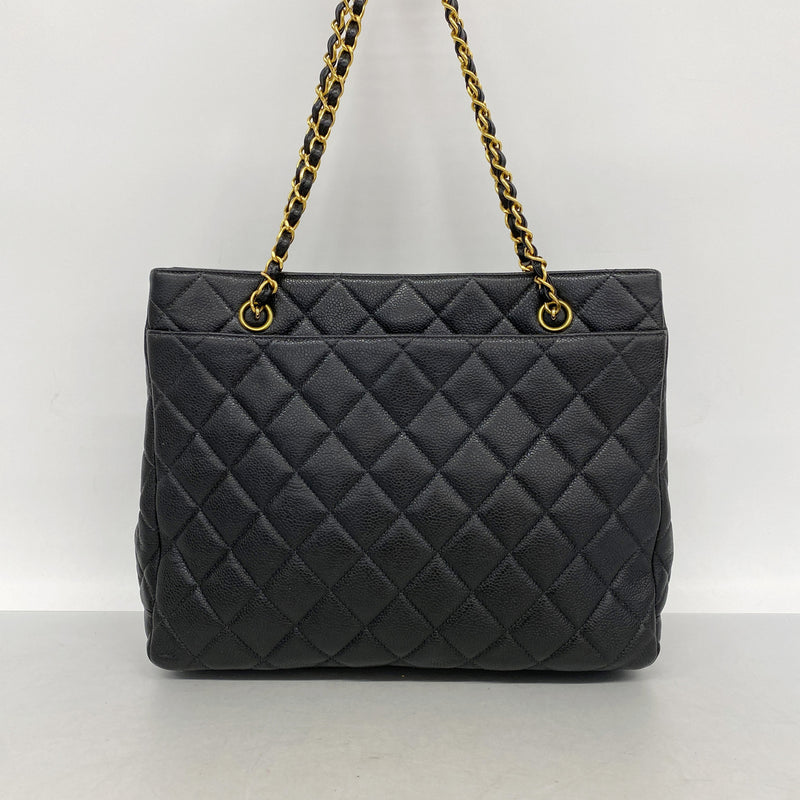 【6ib1558】シャネル ショルダーバッグ マトラッセ チェーンショルダー キャビアスキン ブラック ゴールド金具【中古】レディース