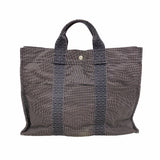 【6ib1563】エルメス トートバッグ エールラインMM ナイロン グレー シルバー金具【中古】レディース