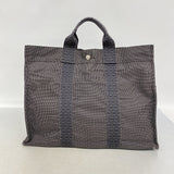【6ib1563】エルメス トートバッグ エールラインMM ナイロン グレー シルバー金具【中古】レディース