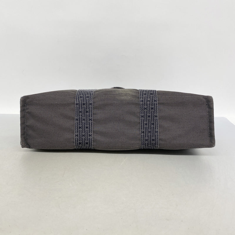 【6ib1563】エルメス トートバッグ エールラインMM ナイロン グレー シルバー金具【中古】レディース
