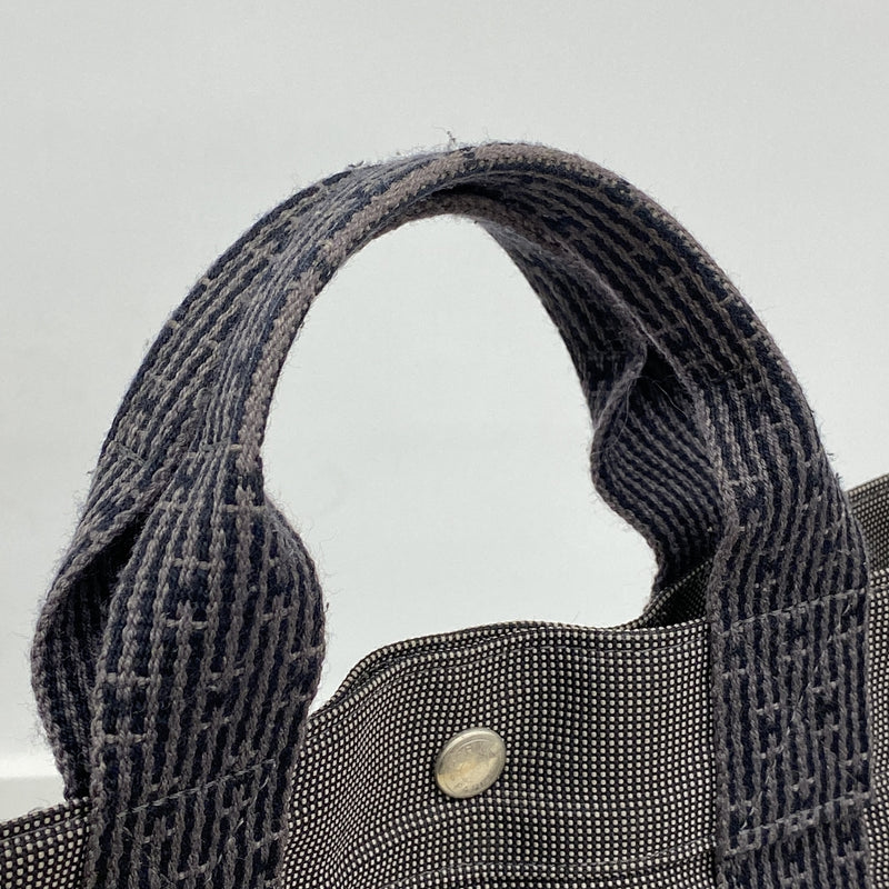 【6ib1563】エルメス トートバッグ エールラインMM ナイロン グレー シルバー金具【中古】レディース