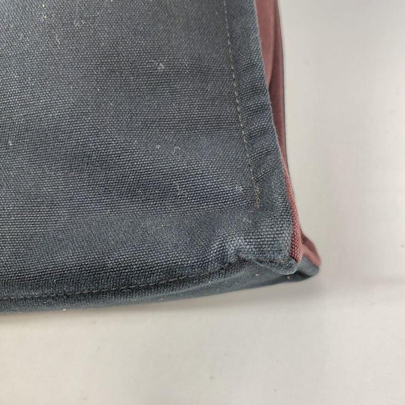 【6ib1564】エルメス トートバッグ フールトゥMM キャンバス ブラック ボルドー シルバー金具【中古】レディース