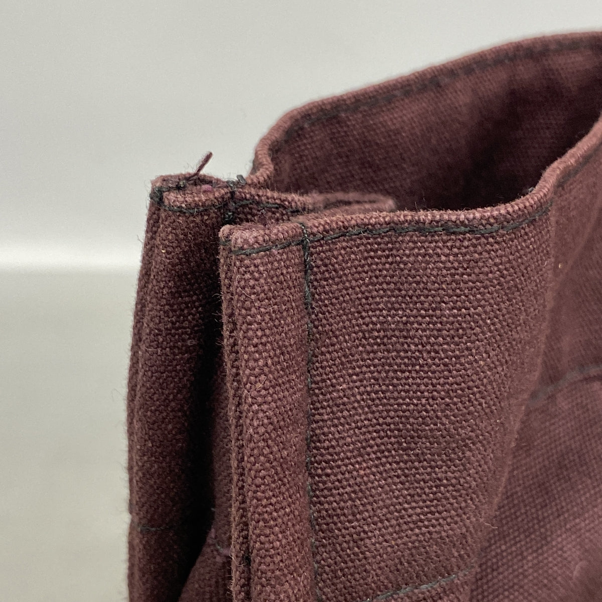 【6ib1564】エルメス トートバッグ フールトゥMM キャンバス ブラック ボルドー シルバー金具【中古】レディース