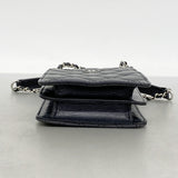 【6ib1568】シャネル ショルダーバッグ マトラッセ チェーンショルダー ラムスキン ブラック シルバー金具【中古】レディース