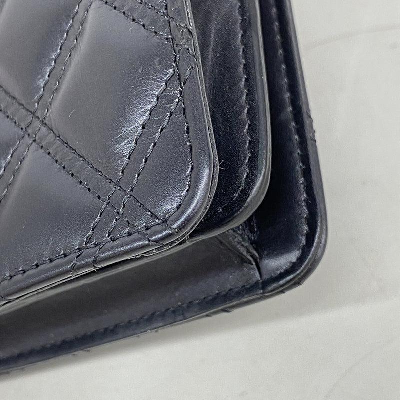 【6ib1568】シャネル ショルダーバッグ マトラッセ チェーンショルダー ラムスキン ブラック シルバー金具【中古】レディース
