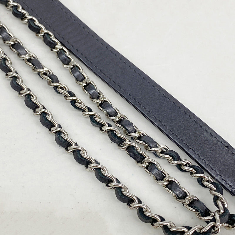 【6ib1568】シャネル ショルダーバッグ マトラッセ チェーンショルダー ラムスキン ブラック シルバー金具【中古】レディース